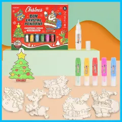 オーナメント ガラス絵の具用 6個セット クリスマスオーナメント グラスデコ