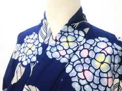 【一輝堂】【着物】浴衣　ゆかた　紫陽花柄　身丈約152cm　裄丈約62.5cm　25z05-2805