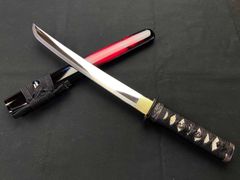 武田刃物 縄包乾漆小刀 溜漆 赤 武田松水 安来鋼青紙スーパー 越前塗