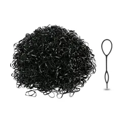 shefun ヘアゴム こども 子供 髪ゴム 1000本 ベビーヘアゴム 小さい キッズ ヘアアクセサリー 女の子 髪飾り 黒 カラフル セット まとめ JP136 (C2-black-1000)