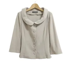 FOXEY NEW YORK フォクシーニューヨーク ノーカラージャケット ジャケット 2WAY 襟付き シングル 七分袖 ポリエステル ベージュ サイズ40 レディースのサムネイル