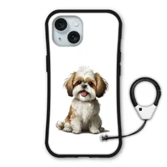 [iPhone15] iPhone16 ケース 耐衝撃 保護ケース i-coronケース カラビナストラップ付 スマホケース iPhone16 Pro 15 Plus 14 Pro Max iPhone13 ケース スマホカバー かわいい アニマル柄 シーズー