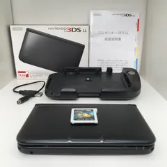 Nintendoニンテンドー 3DSLLブラック本体/純正拡張スライドパッド/モンハン4Gと充電器付き