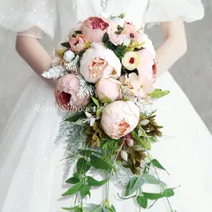 ブライダルブーケ ウェディングブーケ ピンク ウェディング アンティーク風 ブーケ シック ガーデンウェディング 前撮り 二次会 披露宴 海外挙式 お洒落 豪華 可愛い フラワー 花嫁 造花 花束 ガーリー 結婚式