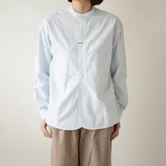 ORCIVAL | TYS BAND COLLAR SHIRT (blue green stripe) size 1 | オーシバル バンドカラーシャツ 長袖