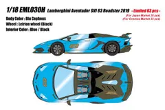 新品 EIDOLON 1/18 ランボルギーニ アヴェンタドール SVJ 63 ロードスター 2019 ブルーセフェウス 完成品ミニカー EML030H [佐川急便]