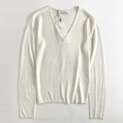 52f20 【未使用タグ付き】定価8.5万円 Cruciani クルチアーニ カシミヤシルク混紡 ニットセーター ハイゲージニット サイズ40 ホワイト レディース 女性用のサムネイル
