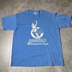 【90s・usa製】RUSSELL ATHLETIC  Tシャツ  シングルステッチ  XL size  ラッセルアスレティック  バスケ  プリントT   ライトブルー  水色  ヴィンテージ  古着