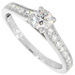 ヴァンクリーフ&アーペル Van Cleef & Arpels ロマンス ソリティア リング 指輪 ダイヤモンド 0.30ct #51 VCARG27652 Pt950 レディース【中古】