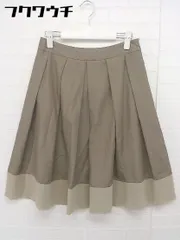 ◇ UNTITLED アンタイトル 切替 膝丈 ボックスフレア スカート サイズ 2 ブラウン系 レディース  【1106010008780】