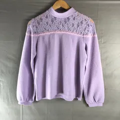 コルザ C・O・L・Z・A  ハニーズ ニット 長袖 ハイネック レース リブ 薄紫 Lサイズ 2025091400032