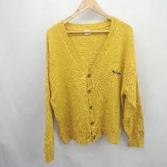 ◇ ⊇ Mark Gonzales ワンポイントロゴ刺繍 長袖 カーディガン サイズM イエロー系 メンズ E  【1506300019043】のサムネイル