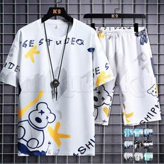 送料無料　セットアップ スーツ メンズ 夏服 上下セット スウェット サマー 薄手 ハーフパンツ トップス おしゃれ 大人 半袖シャツ ゆったり 通気性 清涼感