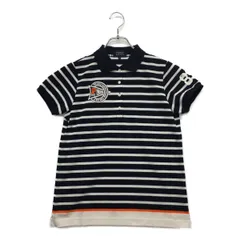 中古 レディース パーリーゲイツ PEARLY GATES 半袖ポロシャツ 0(S) 紺×白 ネイビー×ホワイト ボーダー