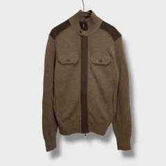 ☆BNANA REPUBLIC☆バナナリパブリック☆ダブルジップニットジャケット☆メンズS☆ブラウン系☆B25M