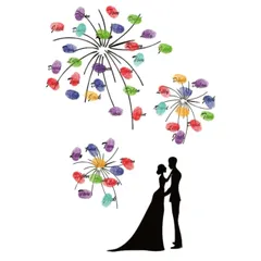 XPデザイン ウェディングツリー 結婚式 指紋ツリー 拇印 署名 アート ゲストブック ウェルカムボード A3サイズ (スパークリング A3) [スパークリング]