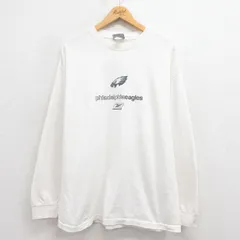XL/古着 リーボック REEBOK 長袖 ビンテージ Tシャツ メンズ 00s NFL フィラデルフィアイーグルス コットン クルーネック 白 ホワイト アメ