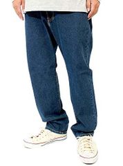 Size:110_Color:ネイビー(股下70) [ワン カラーズ] デニムパンツ メンズ 大きいサイズ 選べる股下 スリム レギュラーフィット ストレッチ テーパード ジーンズ チノパンツ 110 ネイビー(股下70)