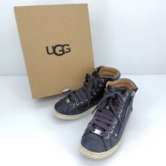 295○ UGG ブラックレザー ハイカットスニーカー 23 - メルカリ