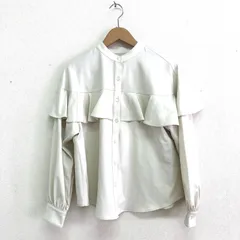 タグ付 N.ナチュラルビューティーベーシック バンドカラーラッフル長袖ブラウス