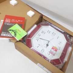 W796　未使用　SEIKO　セイコー　クオーツ　クロック　ボンボンタイム　掛時計　SX 716R　ワインレッド　電子サウンド報時　レトロ