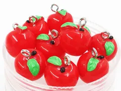 チャーム　フルーツ　リンゴ　10個　りんご　アクセサリー パーツ　AP0463