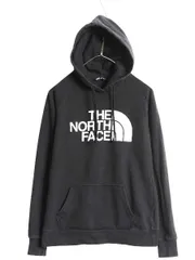 【お得なクーポン配布中!】 ノースフェイス プリント スウェット フード パーカー レディース S / 古着 トレーナー プルオーバー 裏起毛 アウトドア ブラック シンプル