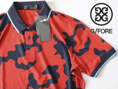 正規品★G/FORE ジーフォア★迷彩 カモフラージュ 半袖メンズポロシャツ★Lサイズ【073414003】レッド赤 POPPY【本物保証】速乾軽量★1点物