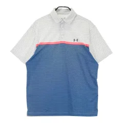 サイズ：XL UNDER ARMOUR アンダーアーマー  半袖ポロシャツ ボーダー柄 ホワイト系 [240101510212] ゴルフウェア メンズ ストスト