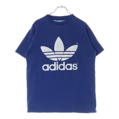 adidas (アディダス) 80-90S Trefoil Logo S/S Tee トレフォイルロゴ 半袖Tシャツ カットソー ブルー