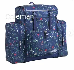 コールマン　リュックキッズ　トレックパック　大容量　ネイビー　キャンプ柄　修学旅行　林間学校　臨海学校