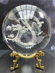 約：96mm超綺麗★龍入りK9水晶丸玉B86B1/39B16C