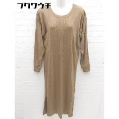 ◇ PUBLUX パブリュクス リブ 長袖 ロング ワンピース サイズFREE キャメル レディース 【中古】 【1101210004716】のサムネイル