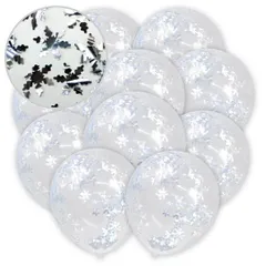 風船 紙吹雪入り ゴム風船【雪型 シルバー】10個入り バルーン 銀 スノー バースデー 飾り付け 誕生日 紙吹雪 パーティー BLN-004