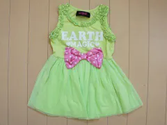 アースマジック earth magic アウトレット 子供服 女の子 90cm ベビー服 ワンピース 黄緑 ノースリーブ 春 夏 ★3 ガールズ 女児 キッズ ベビー 【中古】 ユーズド リサイクル 古着 子ども服 こどものサムネイル