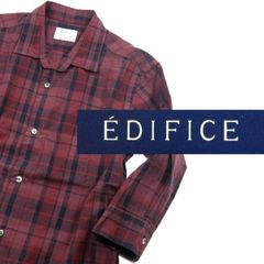 【新品】 EDIFICE ／ エディフィス　シャツ 日本製 七分袖 オーバーダイ シャツ チェック柄 製品染め ｜ 春夏秋