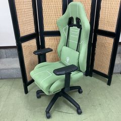 $【値下げ交渉可能】Dowinx ドウィンクス ゲーミングチェア ファブリック グリーン オットマン搭載 直接引き取り歓迎！横浜市保土ヶ谷区