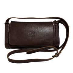 IL BISONTE イルビゾンテ ショルダーバッグ 茶 クロスボディバッグ 肩掛け 斜め掛け ロゴ レザー