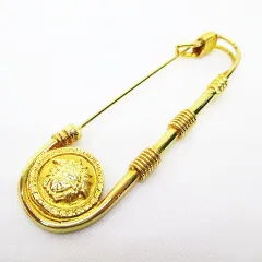 ジャンニヴェルサーチ ヴェルサーチェ GIANNI VERSACE メドューサ 大 ピンブローチ セーフティーピン ゴールド系 アクセサリーのサムネイル