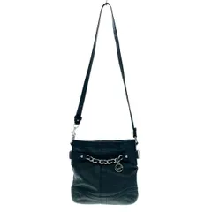 COACH コーチ チェーン装飾レザーショルダーバッグ G1281-F19722 ブラック -