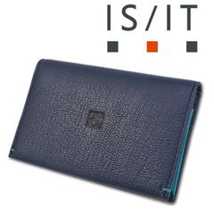 イズイット IS/IT 山羊革／牛革 名刺入れ カブラ ネイビー 紺 定価9,900円  本革 メンズ スリム 薄型 カードケース 風琴マチ シンプル 無料ラッピング可能