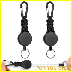 【特価商品】[SODOI] 2個セット リールキーホルダー カラビナ付き 多機能 超軽量 伸縮性リール式キーリール 紛失防止 吊り下げ名札 キャンプ ハイキング 釣りアウトドア用