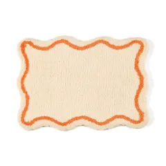 Francfranc フランフラン ウェーブライン マット 70×50cm アイボリー