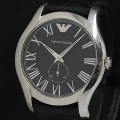 稼働 エンポリオアルマーニ  AR-1703 QZ スモセコ 黒文字盤 メンズ腕時計 AOY 2000000 NSK