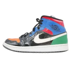 良品 NIKE ナイキ WMNS AIR JORDAN 1 MID PATENT BLEND ジョーダン1 ミッド スニーカー パテントブレンド CV5276-001 28.0cm マルチ メンズ 古着 中古 USED