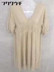 ◇ Ray BEAMS レイ ビームス 半袖 膝丈 ワンピース ベージュ レディース 【中古】 【1002802072185】