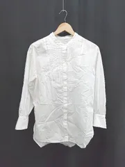 ◇ Θ nano universe ナノユニバース ピンタック 長袖 シャツ ブラウス サイズ36 アイボリー系 レディース E  【1407100000289】