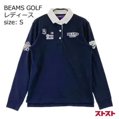 ビームスゴルフ　BEAMSM　ポロシャツ　ネイビー　現行品　刺繡　ワッペン　M サイズ：M BEAMS GOLF ビームスゴルフ 2023年モデル 半袖
