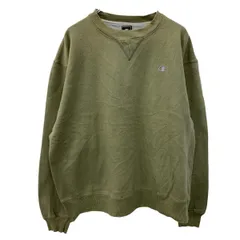 Champion 無地 スウェット トレーナー L カーキ チャンピオン 裏起毛 ワンポイント刺繍ロゴ 古着卸 アメリカ仕入 a709-5514