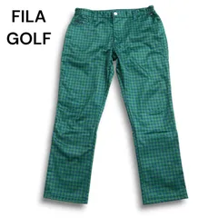FILA GOLF フィラ ゴルフ 秋冬 裏起毛★ チェック ストレッチ スラックス パンツ Sz.LL メンズ 大きいサイズ